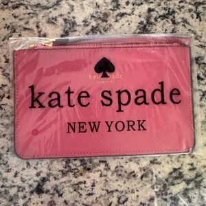 kate spade Pink Zip Wristlet with Gold Hardware